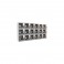 Blok van 18 kooien, 3 boven en 6 naast elkaar, per kooi 40cm breed en 40cm hoog met kanarienestlade