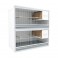 Block of 2 Cages, on top of eachother, per cage 80cm wide and 40cm high, with nesting-box for parakeets