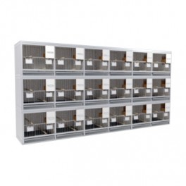 Block of 18 Cages, 3 on top and 6 beside each other